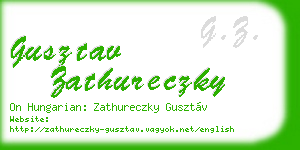 gusztav zathureczky business card